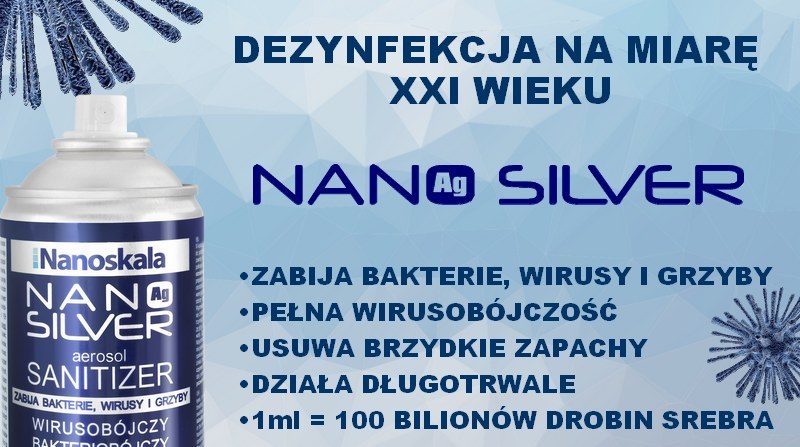 Nano Silver Aerosol Sanitizer. Zabija wirusy.